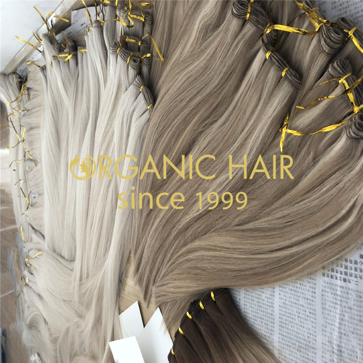 Custom blonde and ombre hand tied hair extensions H176